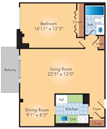 1 bed, 1 bath, 756 sqft, $1,428