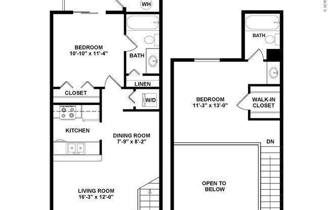 2 beds, 2 baths, 891 sqft, $1,314
