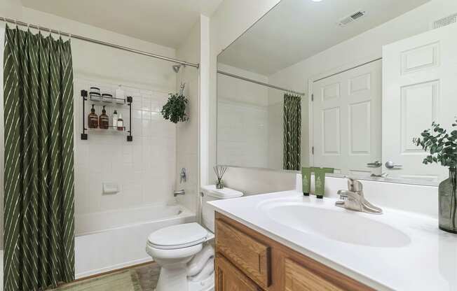 Bathroom with soaking tub and shower at Sanger Place Apartments in Lorton VA at Sanger Place, Virginia