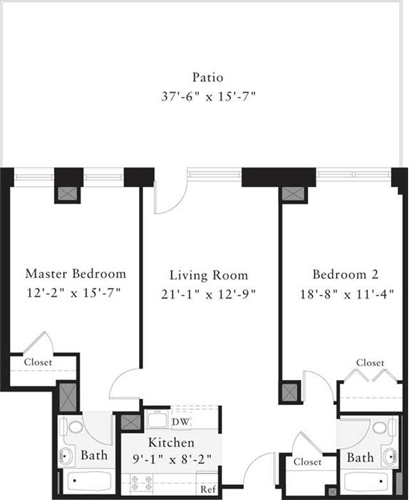 2 beds, 2 baths, 1,032 sqft, $4,691, Unit 0306