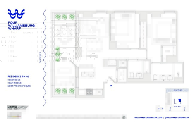 2 beds, 2 baths, $10,714, Unit PH102