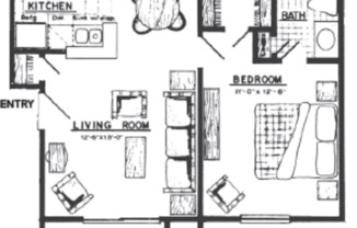 1 bed, 1 bath, 557 sqft, $803