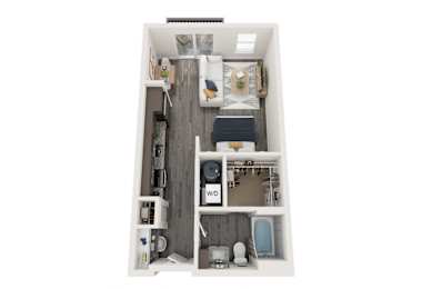 Studio, 1 bath, 542 sqft, $1,563