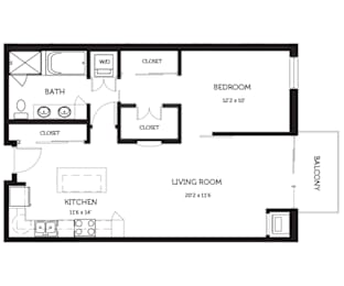 1 bed, 1 bath, $1,586