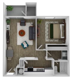 One Bed One Bath floor plan at Summers Point Apartments, Glendale