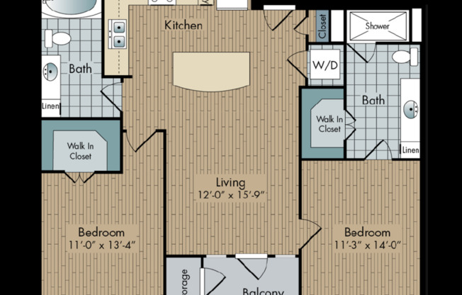 2 beds, 2 baths, 990 sqft, $2,195