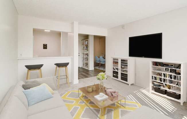 Living Room area of a 2 bedroom at Nutwood East Apartments