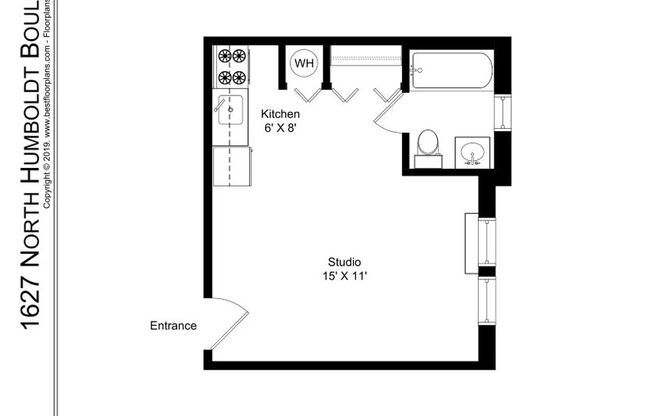 Studio, 1 bath, 321 sqft, $1,295, Unit 4H