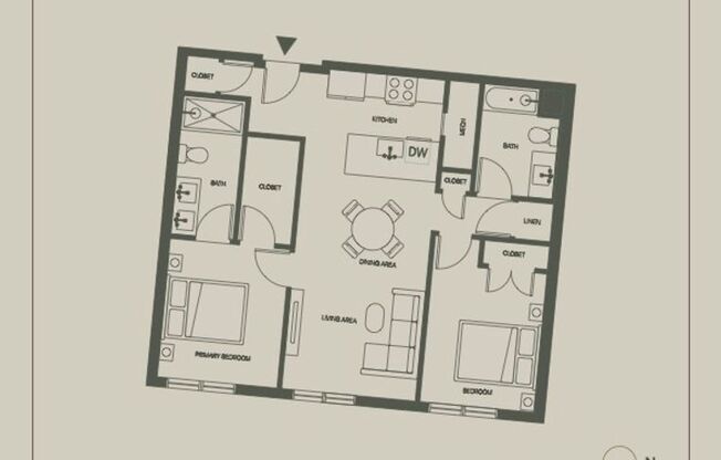 2 beds, 2 baths, 932 sqft, $4,400, Unit 304