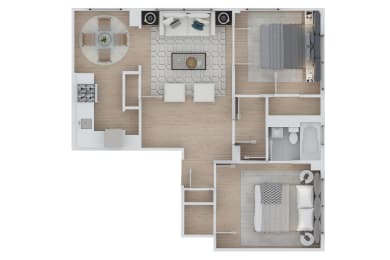 2 beds, 1 bath, 950 sqft, $1,311
