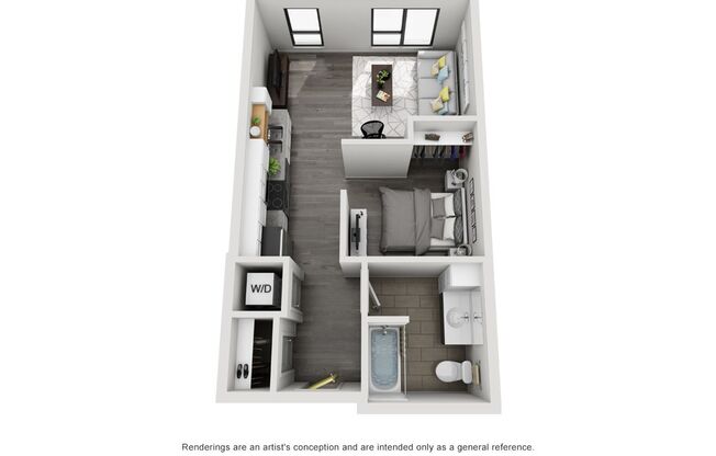 Studio, 1 bath, 534 sqft, $1,015, Unit 212