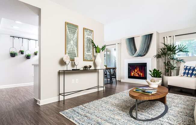 The Cascades Apartments fireplace