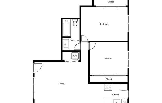2 beds, 1 bath, 770 sqft, $1,725, Unit 505