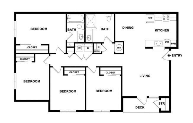 4 beds, 2 baths, 1,178 sqft, $2,125