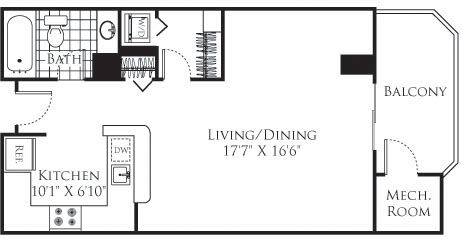 Studio, 1 bath, 499 sqft, $1,999, Unit 707