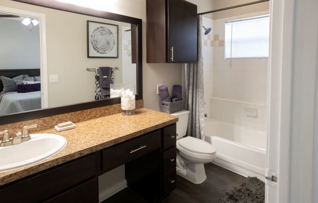 Main Bathroom  located at Retreat at Steeplechase in Houston, TX 77065