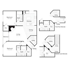 2 beds, 2 baths, 1,133 sqft, $3,450