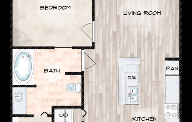 1 bed, 1 bath, 675 sqft, $1,450