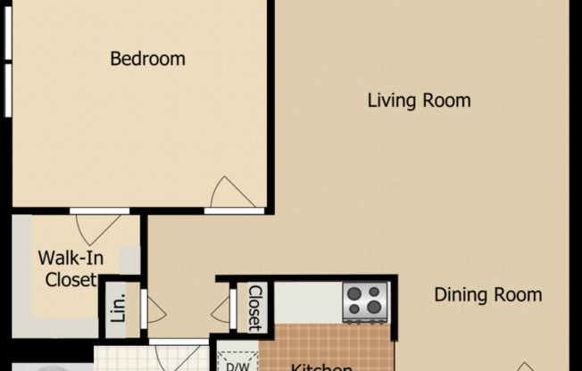 1 bed, 1 bath, 740 sqft, $1,195