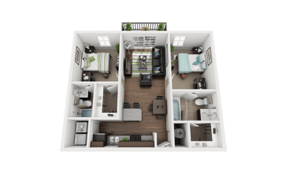 2 beds, 2 baths, 1,000 sqft, $1,560