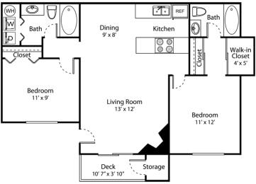 2 beds, 2 baths, 900 sqft, $2,725