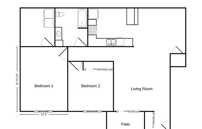 2 beds, 1 bath, 1,248 sqft, $1,300, Unit WI 3530-45