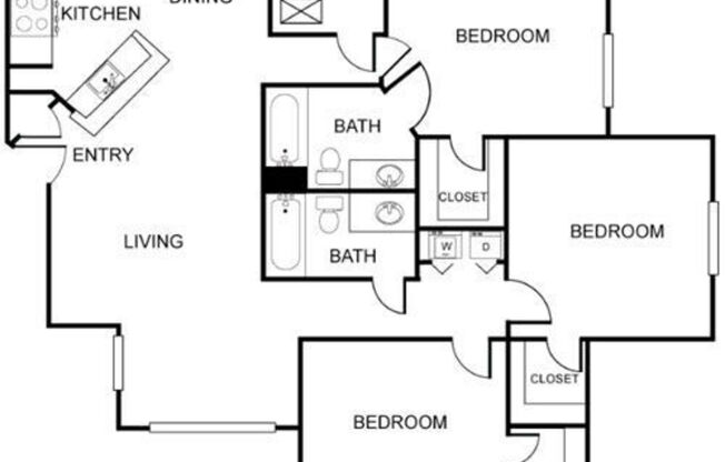 3 beds, 2 baths, 1,189 sqft, $1,144