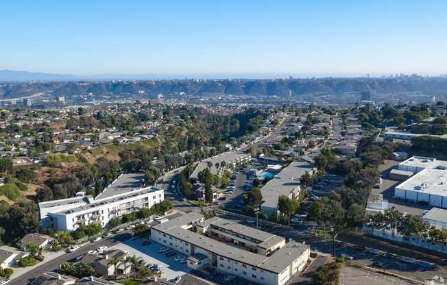 aerial view of surrounding community