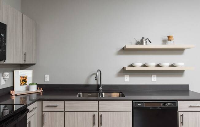 Pet Friendly Apartments Des Moines kitchen with modern finishes
