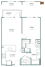 1 bed, 1 bath, 698 sqft, $1,280