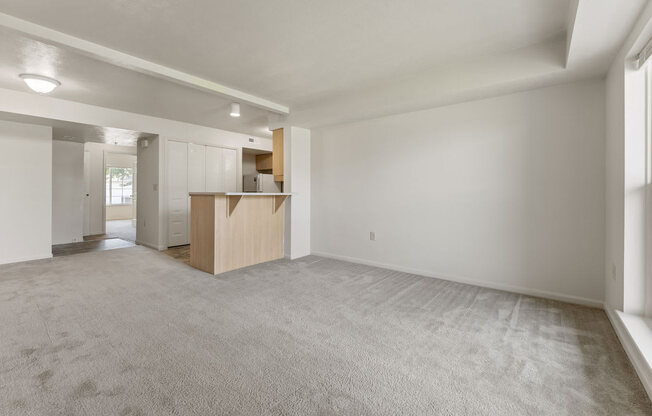 living room with plush carpeting at Hunters Pond Apartment Homes, Champaign, IL