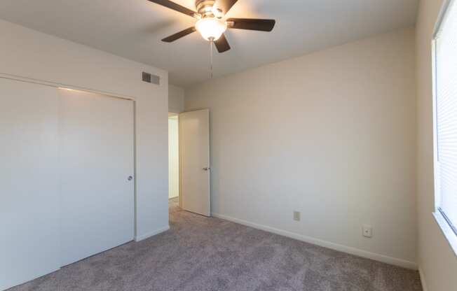 This is a photo the second bedroom of the 833 square foot Chestnut, 2 bedroom apartment at Montana Valley Apartments in Cincinnati, OH.
