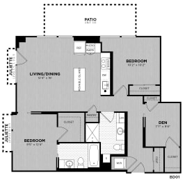 2 beds, 2 baths, 1,031 sqft, $3,528