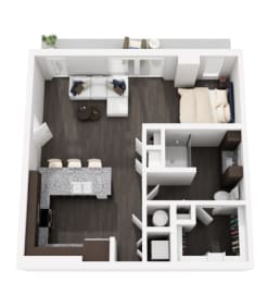 Studio, 1 bath, 718 sqft, $1,653