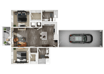 2 beds, 2 baths, 985 sqft, $2,316