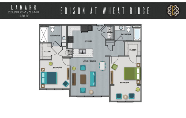 2 beds, 2 baths, 1,138 sqft, $2,199, Unit 344