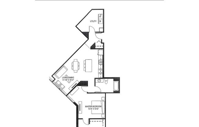 1 bed, 1 bath, 829 sqft, $1,665, Unit 906