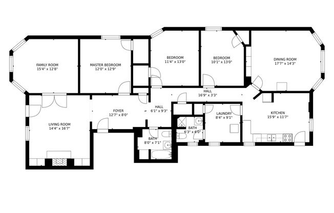 3 beds, 2 baths, 1,700 sqft, $1,600, Unit 06
