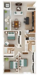 3 beds, 2 baths, 1,275 sqft, $3,007