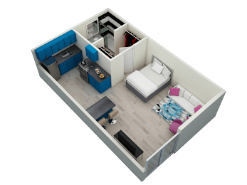 Studio, 1 bath, 430 sqft, $1,049