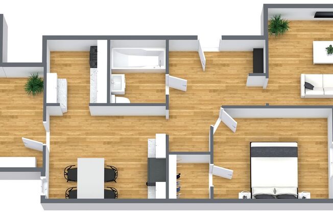 2 beds, 1 bath, 600 sqft, $1,500, Unit 1716-1K