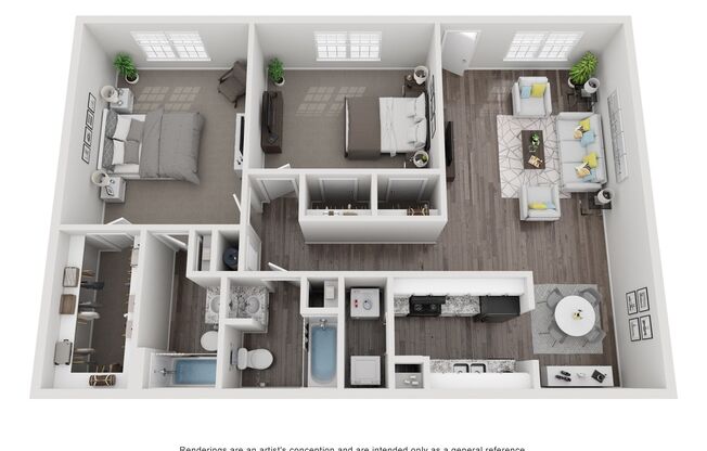 2 beds, 2 baths, 1,120 sqft, $1,250