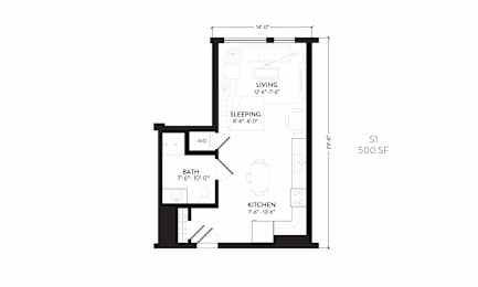 Studio, 1 bath, 500 sqft, $1,270