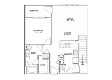 1 bed, 1 bath, 770 sqft, $1,541