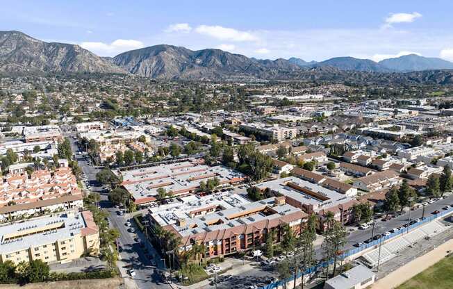 an aerial view of the city at Dronfield Astoria, Sylmar, CA