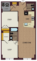 1 bed, 1.5 baths, 944 sqft, $2,954