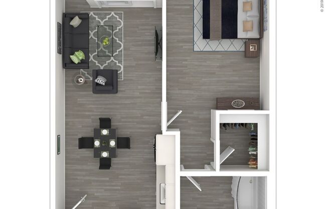 1 bed, 1 bath, 594 sqft, $2,595, Unit 201