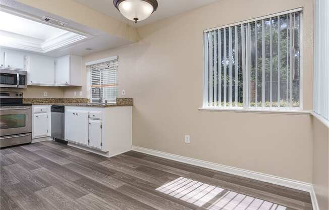 renovated floor plan with plank style flooring