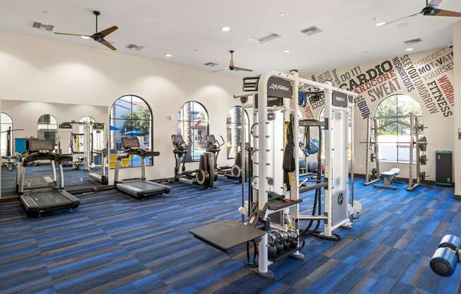 24-hour state-of-the-art fitness center with a Virtual training Fitness on Request system - Almeria at Ocotillo