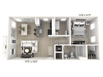 1 bed, 1 bath, 756 sqft, $1,410